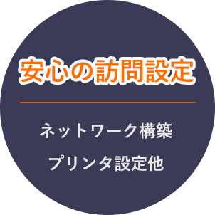 安心の訪問設定　ネットワーク構築、プリンタ設定他